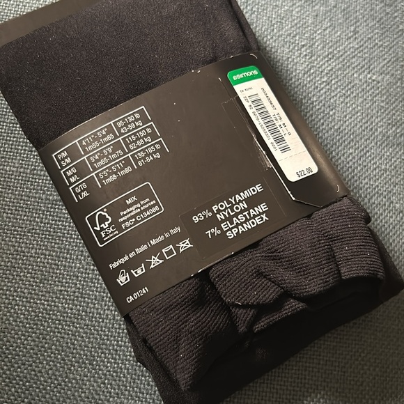 NWT Italian Tights in BLACK from Simons US M/L - Picture 3 of 5